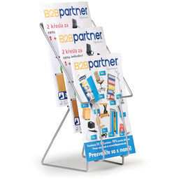 Druciany obrotowy stojak na ulotki, 3x A4