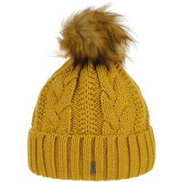 Czapka z Mankietem Cable Knit by McBURN, musztardowy,