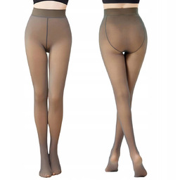 grube ocieplane RAJSTOPY ciepłe zimowe damskie LEGGINSY ze