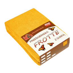KARO Prześcieradło frotte z gumką 160x220 musztardowe słoneczne