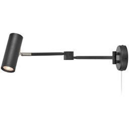 Lampa Ścienne Markslöjd, Arlo, ściemnialny, czarny, sypialnia, metal,