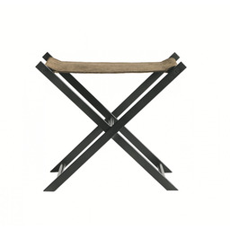 Muubs BRONX Stołek z Zamszowym Siedziskiem / Czarny