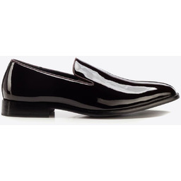 Męskie mokasyny ze skóry naturalnej lakierowanej bordowe