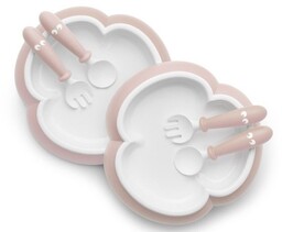 BabyBjorn, Talerzyki i Sztućce, Powder Pink, Zestaw