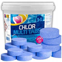 Chlor Multi Tabletki 25x 200G 3W1 Duże 5KG