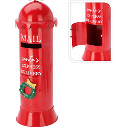Skrzynka na listy do Mikołaja pocztowa stojąca czerwona