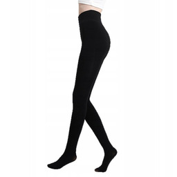 grube ocieplane RAJSTOPY ciepłe zimowe damskie LEGGINSY ze