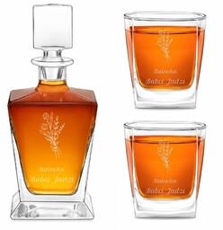 Karafka do whisky pyramid z 2 szklankami capitol