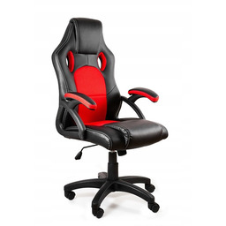 Fotel gamingowy obrotowy Dynamiq V7 Czarny-czerwon