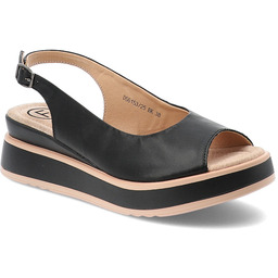 Filippo Czarne Sandały Modne Obuwie Damskie Na Koturnie