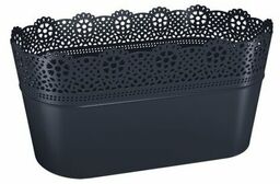 Prosperplast Doniczka ażurowa Lace, antracyt