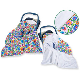 Dwustronny Kocyk Do Fotelika Dla Niemowląt - Folk