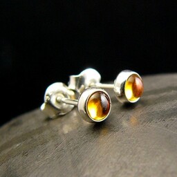 Pakamera Kolczyki Drobinki z Cytrynem - Cytryn Srebro