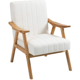 Fotel Homcom 68x74x82cm, kremowy/jasnobrązowy