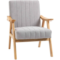 Fotel Homcom 68x74x82cm, szary/jasnobrązowy