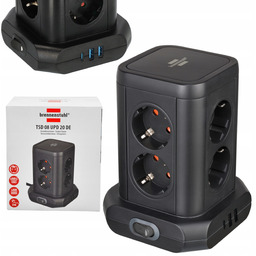 Wieża Zasilająca Przedłużacz Listwa Sieciowa 8 Gniazd Kabel