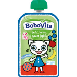 BoboVita Kicia Kocia Mus w tubce, jagody, jabłko,