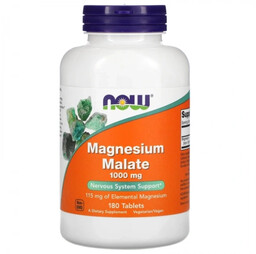Magnesium Malate 1000mg (Jabłczan magnezu), NOW FOODS, 180