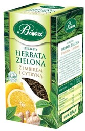 BiFix Herbata zielona liściasta z imbirem i cytryną,