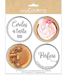 ScrapCooking - 4 okrągłe perforowane kółka do tartaletek