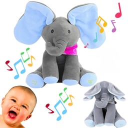 Interaktywny Słoń Akuku Pluszowy Słonik Maskotka Miękki Niebieski