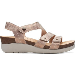 Clarks Calenne Clara damskie sandały na koturnie, brązowe,