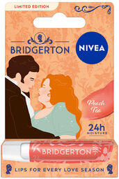 Nivea Bridgerton Edition, pielęgnująca pomadka do ust, Peach