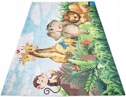 Dywan Kolorowy Dziecięcy 80x150 Zwierzęta Zoo v4