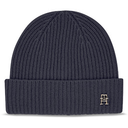 Czapka Tommy Hilfiger Cashmere Chic Beanie AW0AW15321 Granatowy