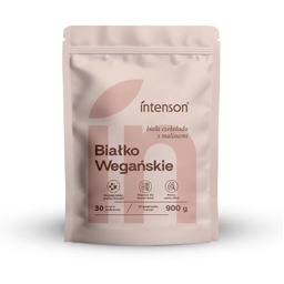 Intenson Białko Wegańskie biała czekolada z malinami, 900