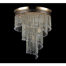 CASCADE Lampa wisząca żyrandol złota kryształ H47.5cm fi42cm