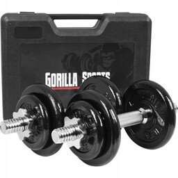 Hantle żeliwne regulowane Gorilla Sports 2x 10 kg