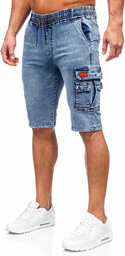 Niebieskie krótkie spodenki jeansowe bojówki męskie Denley HY820