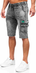 Czarne krótkie spodenki jeansowe bojówki męskie Denley HY820
