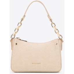 Mała torebka bagietka z ekoskóry kremowa