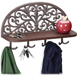 Relaxdays Wieszak na ubrania do przedpokoju z półką,