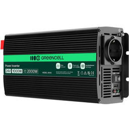 GREENCELL Przetwornica 24V na 230V 1000W/2000W Czysta sinusoida