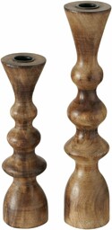 Boltze Świecznik Casconda (zestaw 2-częściowy, świecznik z drewna,