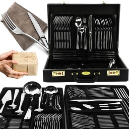 Zestaw Sztućców Sztućce dla 12os Walizka Komplet 72el