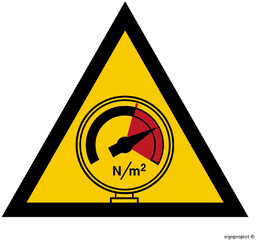 JA006 OSTRZEŻENIE PRZED WYSOKIM CIŚNIENIEM, PN - PŁYTA