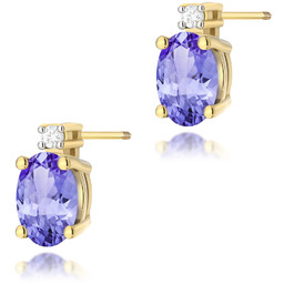 Złote kolczyki K0001 Tanzanit 2 x 0,40ct żółte