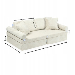 Mini Sofa do zabawy Montessori Comfort Sztruks Jasny