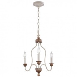 Żyrandol Hartsville - 3 źródła światła - Kredowa