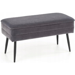 Ławka Z Pojemnikiem Velva Szara Czarna Halmar