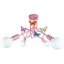 Lampa sufitowa wisząca żyrandol różowa Edison lampy sufitowe