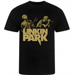 CZARNA KOSZULKA Z NADRUKIEM MĘSKA ŚMIESZNA T-SHIRT LINKIN