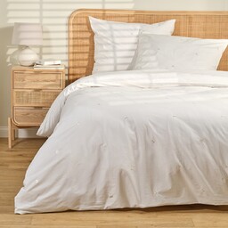 Pościel z perkalu z haftem Margotka 160x200 cm