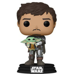 Mandalorian Funko Pop Figurka - Mando holding Grogu