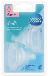 CANPOL BABIES EasyStart Smoczki silikonowe kaszka do butelki