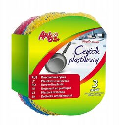 Amigo, czyścik druciak plastikowy, 3 sztuki W OPAKOWANIU